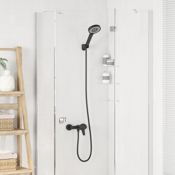 vidaXL Shower Head Set Black G 1 / 2 inches Brass