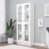 vidaXL Vitrine Cabinet High Gloss White 82.5x30.5x185 cm Engineered Wood