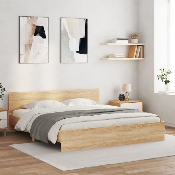 vidaXL Bed Frame without Mattress Sonoma Oak 160x200 cm