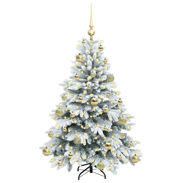 vidaXL Artificial Christmas Tree with 150 LEDs Green 120 cm PE and PVC