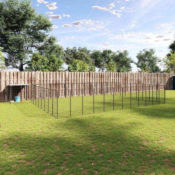 vidaXL Dog Kennel Black 37.51 m² Steel