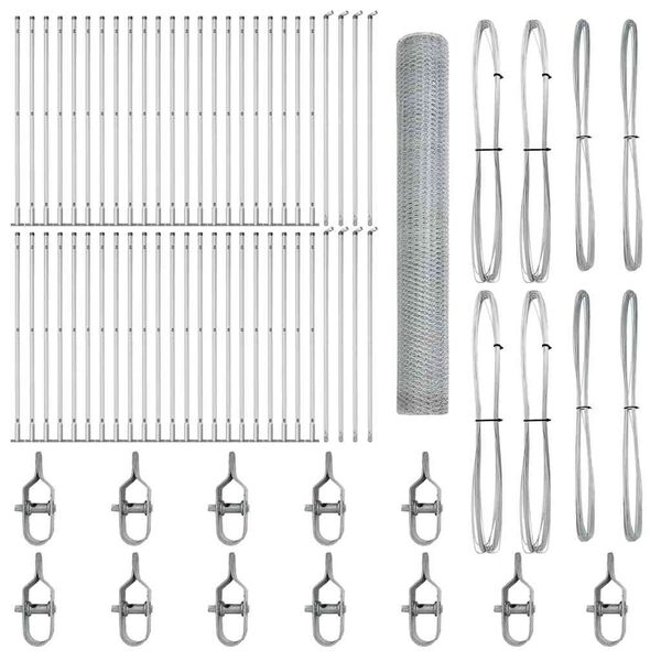 vidaXL Fence Post Silver 100 x 1.2 m (25 mm mesh) Steel