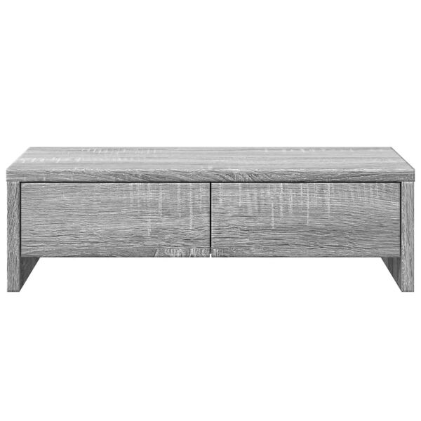 vidaXL Monitor Stand with Drawers Grey Sonoma 50x27x15 cm Engineered Wood