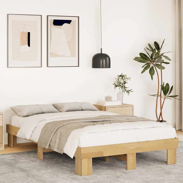 vidaXL Bed Frame without Mattress 120x200 cm Solid Wood Oak