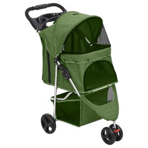 vidaXL Folding Dog Stroller Green 80x46x98 cm Oxford Fabric