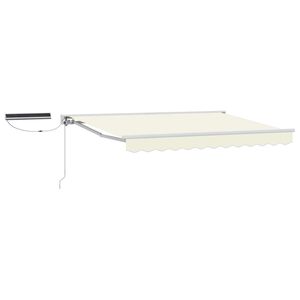 vidaXL Electric Retractable Awning Cream and White 2.5 x 2 m