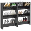 vidaXL Wall Shoe Cabinets 2 pcs High Gloss Grey 60x18x90 cm Engineered Wood