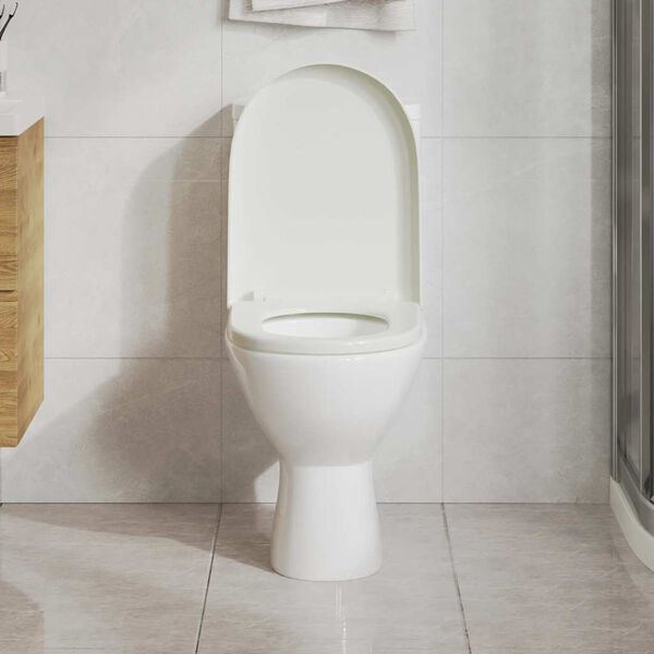 vidaXL Soft-close Toilet Seat with Quick-release Design White Square
