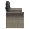 vidaXL Garden Sofa with Cushion Grey 141 x 62 x 69cm Poly Rattan