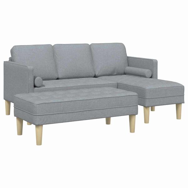 vidaXL Sofa Set 2 pcs Light Grey 173 x 131 x 67 cm Fabric