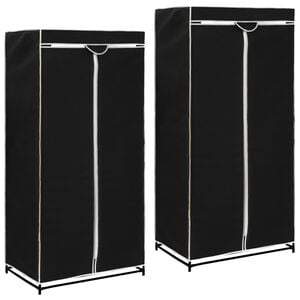 vidaXL Wardrobes 2 pcs Black 75x50x160 cm