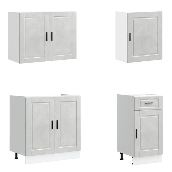 vidaXL 7 Piece Kitchen Cabinet Set Porto Concrete Grey Engineered Wood