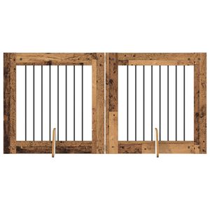 vidaXL Dog Gate with Stands 2 pcs Old Wood 80 x 80 cm Engineered Wood