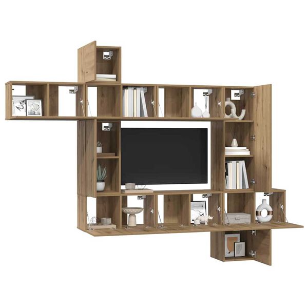 vidaXL TV Cabinet Set 10 pcs Artisan oak 30.5 x 30 x 90 cm