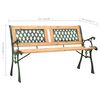 vidaXL Garden Bench 122 cm Cast Iron and Solid Firwood