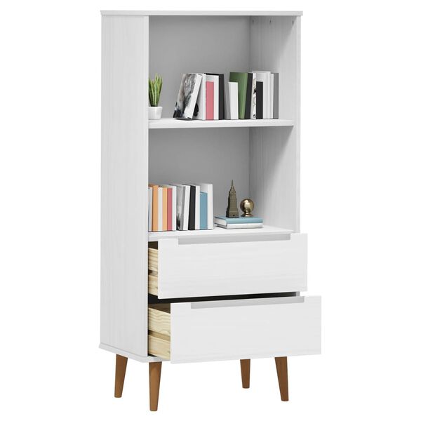 vidaXL Bookcase MOLDE White 60x35x133,5 cm Solid Wood Pine