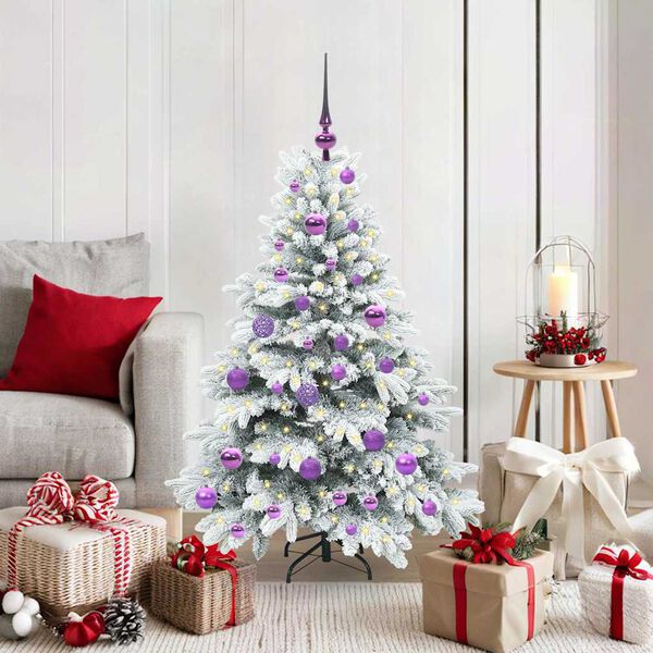 vidaXL Artificial Christmas Tree with 150 LEDs Green 120 cm PE and PVC