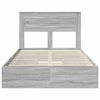 vidaXL Storage Bed Grey Sonoma 135 x 190 cm Engineered Wood