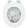 vidaXL Soft-Close Toilet Seat Blue and White Porcelain 44 x 38 cm