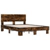 vidaXL Bed Frame without Mattress Smoked Oak 135x190 cm Double