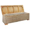 vidaXL Storage Box 110 cm Natural Kubu Rattan & Solid Wood Mahogany