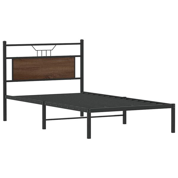 vidaXL Bed Frame without Mattress Brown Oak 100x190 cm Engineered Wood