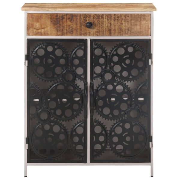 vidaXL Sideboard 60x35x75 cm Rough Mango Wood & Iron