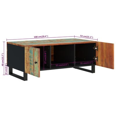 vidaXL Coffee Table 100x54x40 cm Solid Wood Reclaimed&Engineered Wood