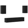 vidaXL TV Cabinet Set 4 pcs Black Oak Engineered Wood