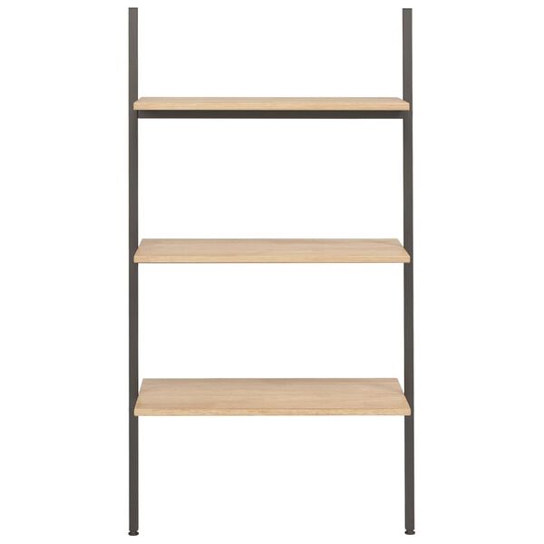 vidaXL 3-Tier Leaning Shelf Light Brown and Black 64x34x116 cm