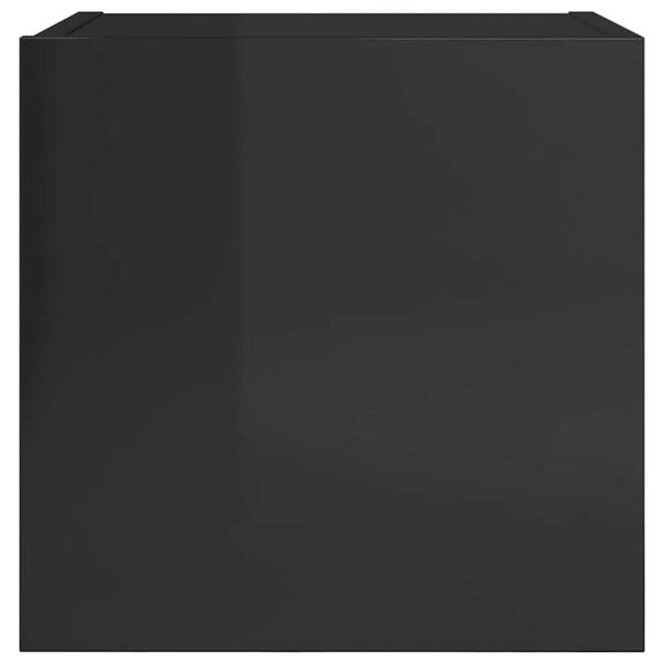 vidaXL Wall Mounted TV Cabinet High Gloss Black 30.5x30x30 cm