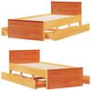 vidaXL Bed Frame without Mattress with Headboard Wax Brown 90x190 cm Single Solid Wood Pine