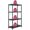 vidaXL Storage Shelf Rack Black 100 kg 60x30x138 cm Plastic