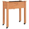 vidaXL Wheeled Planter with Liner Brown 71x37x80 cm Solid Wood Fir
