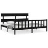vidaXL Bed Frame without Mattress Black 200x200 cm Solid Wood Pine