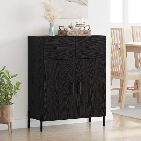 vidaXL Sideboard Black Oak 69.5 x 34 x 90 cm Engineered Wood
