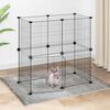 vidaXL 12-Panel Pet Cage with Door Black 35x35 cm Steel