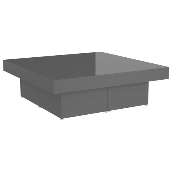 vidaXL Coffee Table High Gloss Grey 90x90x28 cm Engineered Wood