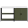 vidaXL Kitchen Storage Set 2 pcs Olive Green Cold-rolled Steel