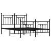 vidaXL Metal Bed Frame without Mattress with Footboard Black 140x200cm
