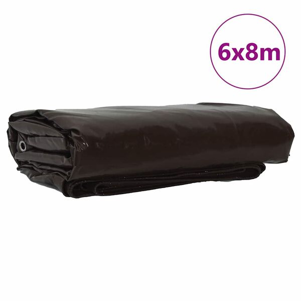 vidaXL Tarpaulin 650g / m&sup2; Brown 6 x 8 m Canvas with PVC Coating