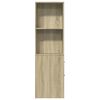 vidaXL Narrow Bathroom Cupboard with Wheels Sonoma Oak Engineered Wood