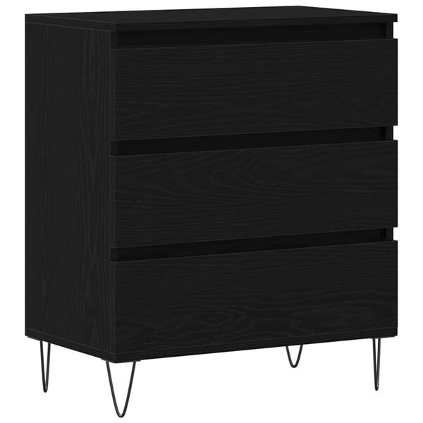 vidaXL Sideboard with Drawer Black Oak 60 x 35 x 70 cm Engineered Wood