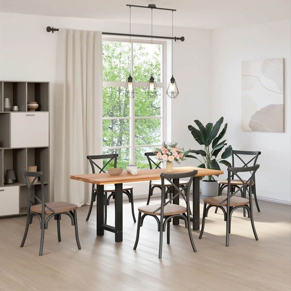 vidaXL Dining Table Legs Black 2 pcs 60x(72-73) cm Steel