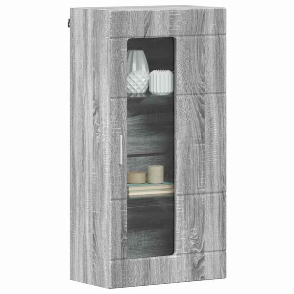 vidaXL Wall-mounted Cabinet with Shelf Grey sonoma 55 x 29 x 100 cm