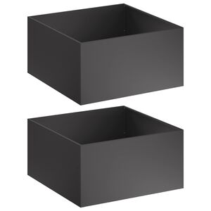 vidaXL Garden Planter 2 pcs Black 60 x 60 x 40 cm Cold-rolled Steel