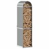 vidaXL Log Holder Light Grey 40x45x170 cm Galvanised Steel