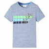 vidaXL Kids' T-shirt with Short Sleeves Blue Melange 140