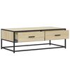 vidaXL Coffee Table Sonoma Oak 100x50x35 cm Engineered Wood and Metal