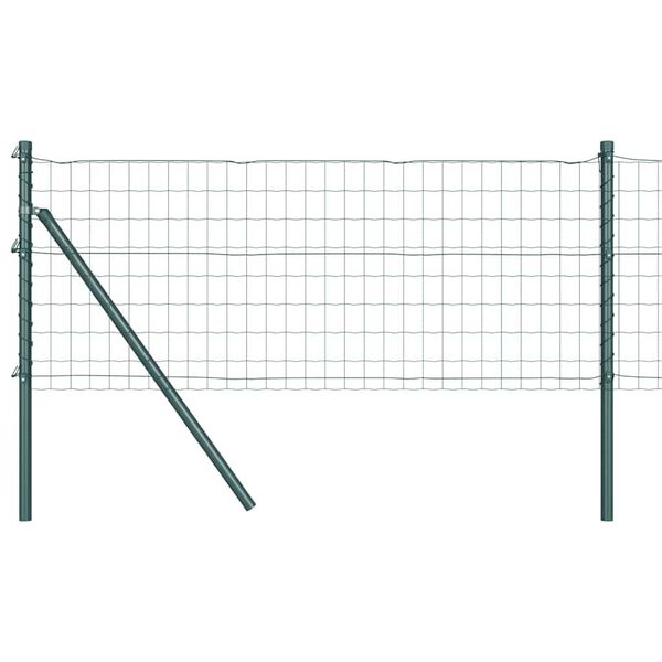 vidaXL Fence with Post Green 0.4 x 50 m Steel and PVC
